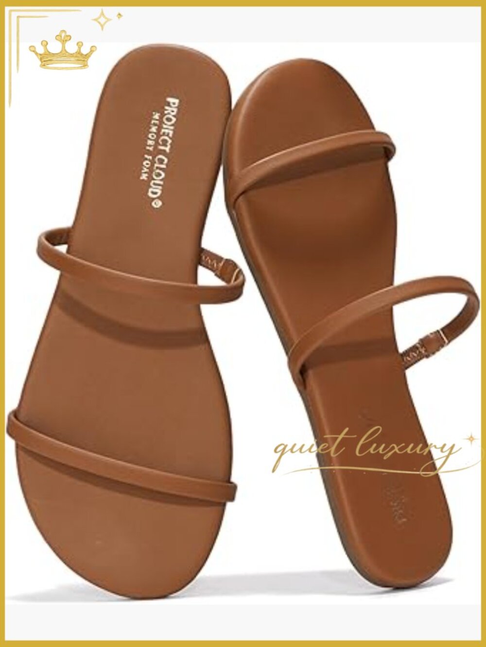 Memory Foam Sandals Women's Size 9 Vegan Leather Non-Slip Beach Flip Flops